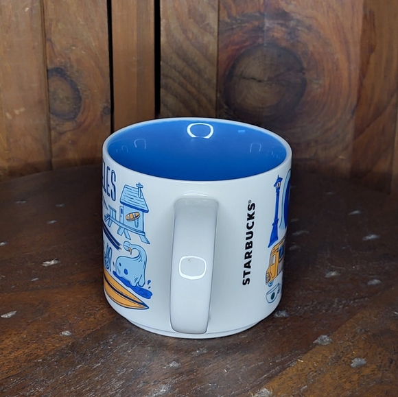 Los Angeles Themed Blue and White Mug - Picture 8 of 11